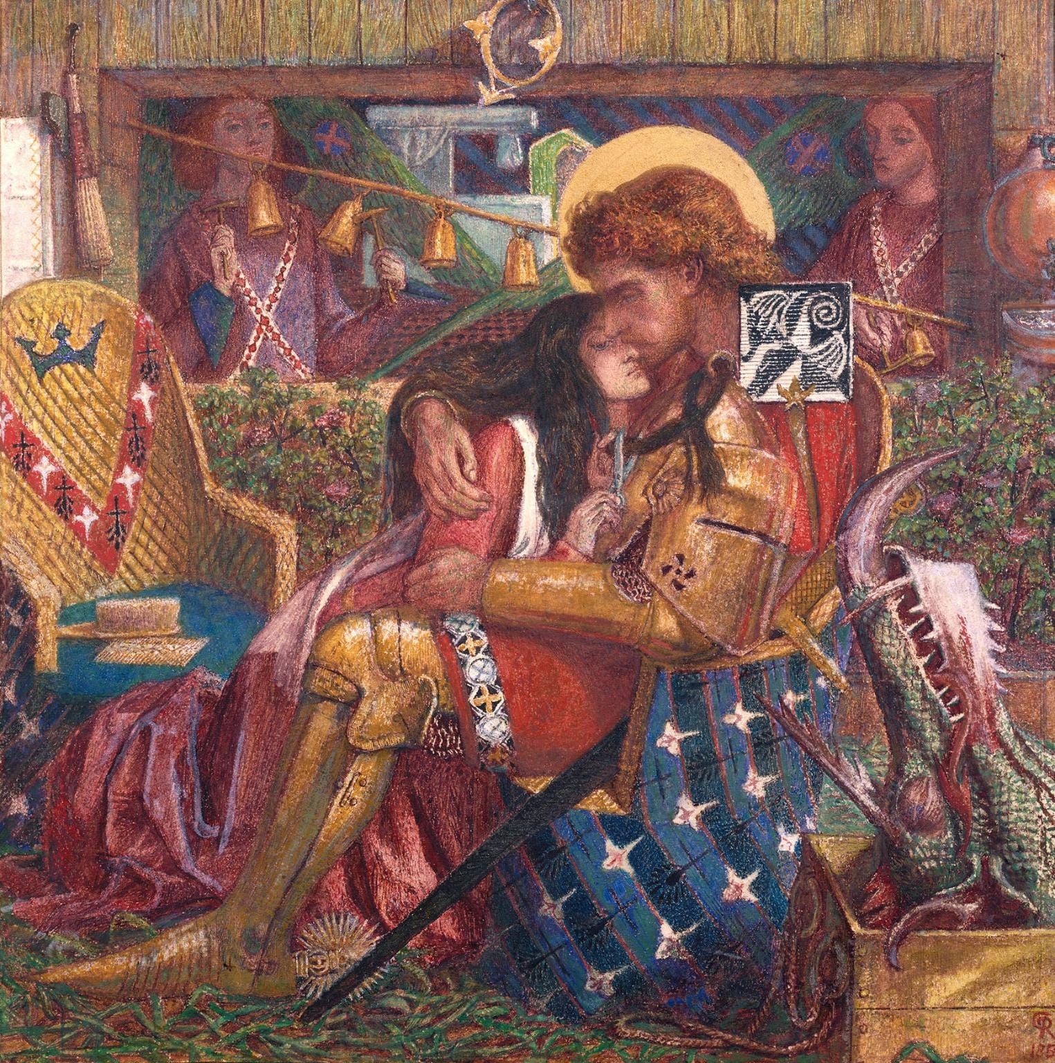 La Boda de San Jorge y la princesa Sabra, de Dante Gabriel Rosetti (1857)