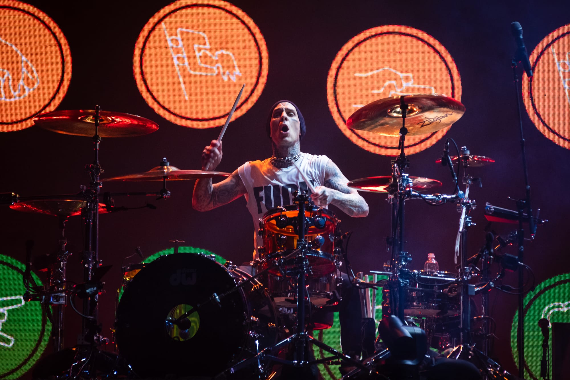 Travis Barker con Blink-182 en el Lollapalooza 2024 | Foto: Ale Morasano