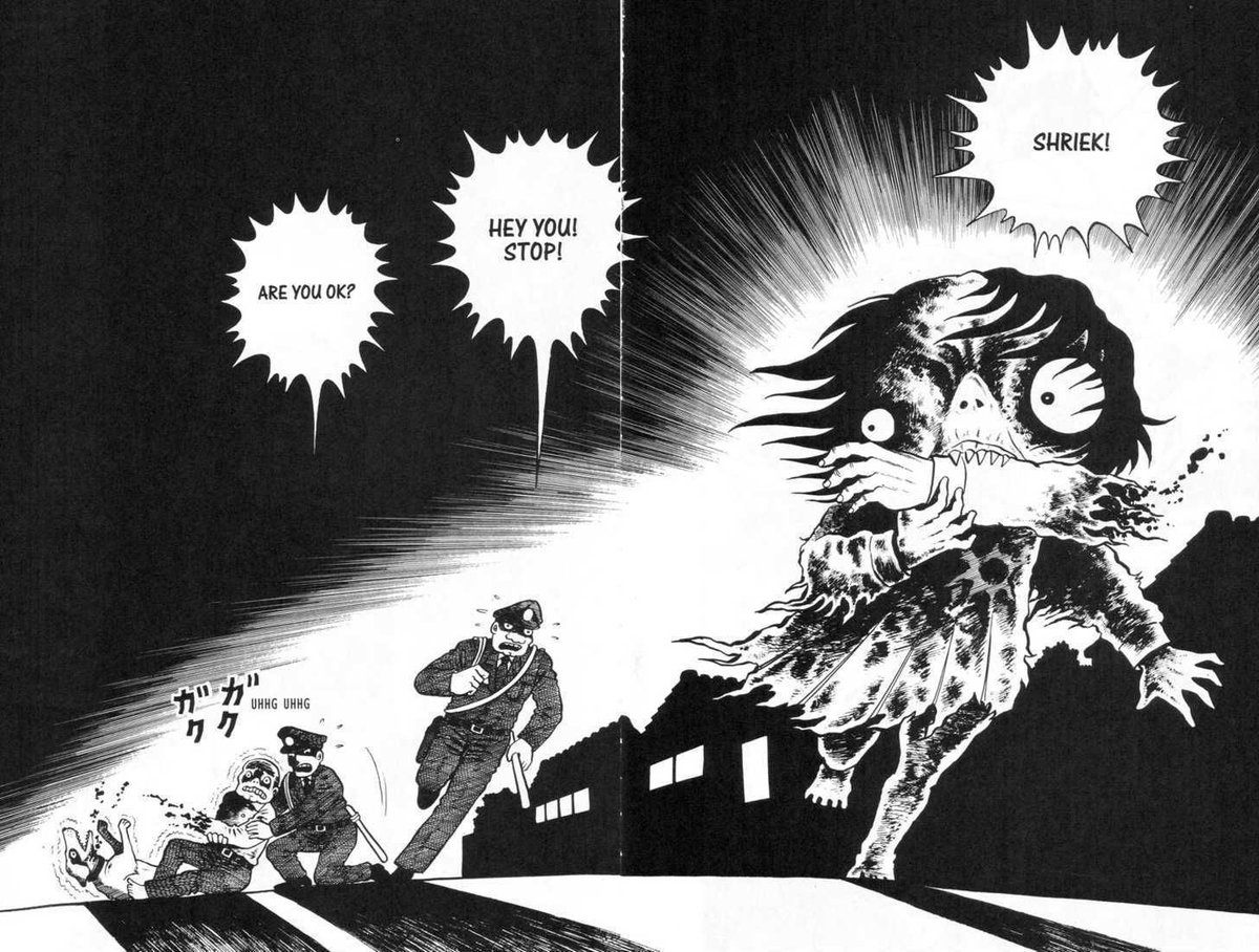 Viñeta de Kyōfu! Jigoku Shōjo, de Hideshi Hino, 1982