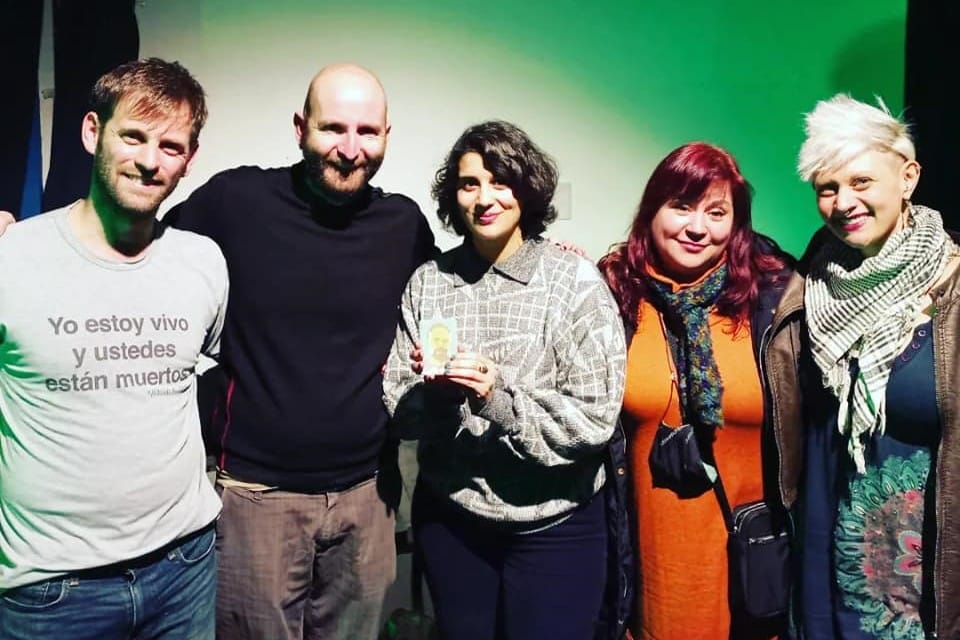 Martín Rimbretaud, Carles, Lucía Vázquez, Laura Ponce y May Craig–Kuhn en la proyección del documental "Philp K. Dick, un día en el más allá" (2022)