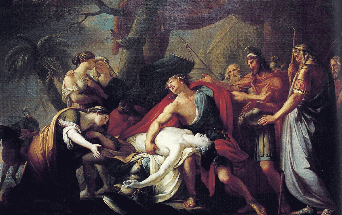 Aquiles lamenta la muerte de Patroclo (Gavin Hamilton, 1760-1763)