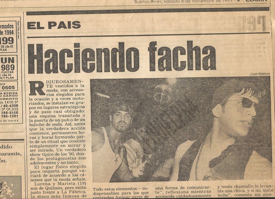 In 1995, Clarín highlighted Ricardo and his imported look