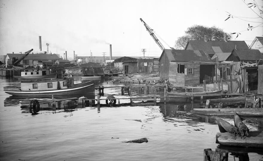 The docks of Milwaukee, part of the novel's noir background
