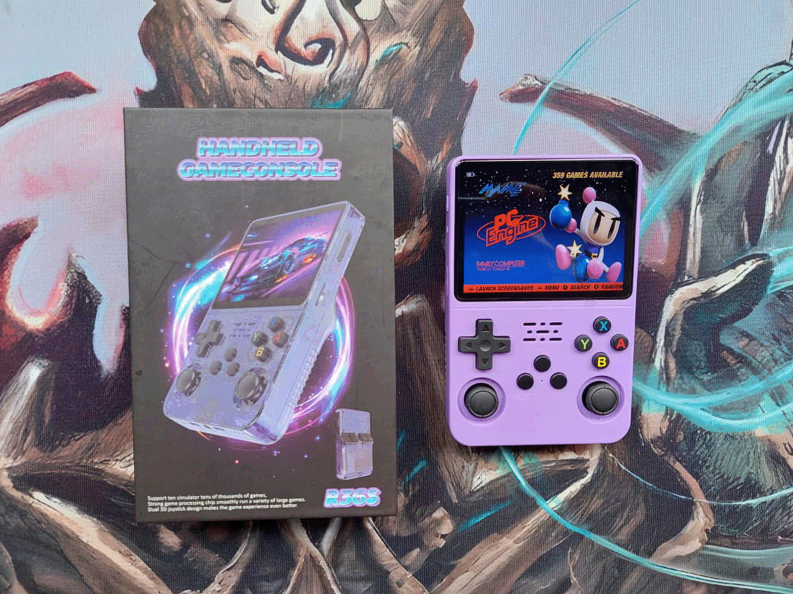 La R36S Handheld Gameconsole, con 359 juegos precargados